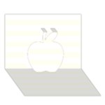 Horizontal Stripes - White and Ivory Apple 3D Greeting Card (7x5)