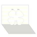 Horizontal Stripes - White and Ivory Clover 3D Greeting Card (7x5)