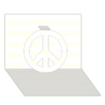 Horizontal Stripes - White and Ivory Peace Sign 3D Greeting Card (7x5)