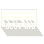 Horizontal Stripes - White and Ivory BEST SIS 3D Greeting Card (8x4)
