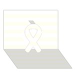 Horizontal Stripes - White and Ivory Ribbon 3D Greeting Card (7x5)