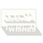 Horizontal Stripes - White and Ivory Best Wish 3D Greeting Card (8x4)