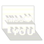 Horizontal Stripes - White and Ivory Miss You 3D Greeting Card (7x5)