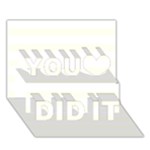Horizontal Stripes - White and Ivory You Did It 3D Greeting Card (7x5)