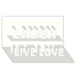 Horizontal Stripes - White and Ivory Laugh Live Love 3D Greeting Card (8x4)
