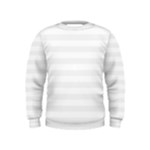 Horizontal Stripes - White and White Smoke Kid s Sweatshirt