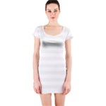 Horizontal Stripes - White and White Smoke Short Sleeve Bodycon Dress