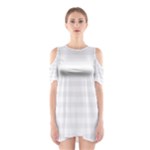 Horizontal Stripes - White and White Smoke Women s Cutout Shoulder Dress