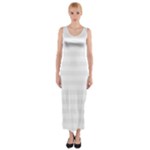 Horizontal Stripes - White and White Smoke Fitted Maxi Dress