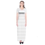 Horizontal Stripes - White and White Smoke Short Sleeve Maxi Dress