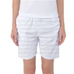 Horizontal Stripes - White and White Smoke Women s Basketball Shorts