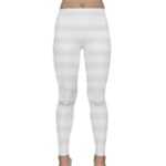 Horizontal Stripes - White and White Smoke Yoga Leggings