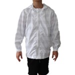 Horizontal Stripes - White and White Smoke Hooded Wind Breaker (Kids)
