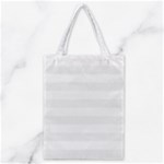 Horizontal Stripes - White and White Smoke Classic Tote Bag