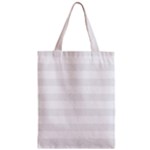 Horizontal Stripes - White and White Smoke Zipper Classic Tote Bag