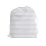 Horizontal Stripes - White and White Smoke Drawstring Pouch (XL)