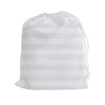 Horizontal Stripes - White and White Smoke Drawstring Pouch (XXl)
