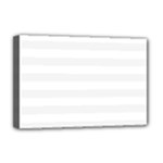 Horizontal Stripes - White and White Smoke Deluxe Canvas 18  x 12  (Stretched)