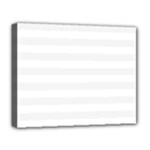 Horizontal Stripes - White and White Smoke Deluxe Canvas 20  x 16  (Stretched)