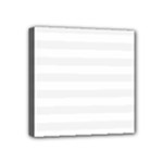 Horizontal Stripes - White and White Smoke Mini Canvas 4  x 4  (Stretched)