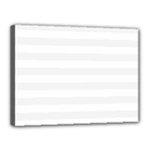 Horizontal Stripes - White and White Smoke Canvas 16  x 12  (Stretched)