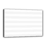 Horizontal Stripes - White and White Smoke Canvas 18  x 12  (Stretched)