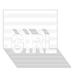 Horizontal Stripes - White and White Smoke GIRL 3D Greeting Card (7x5)