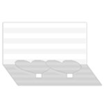 Horizontal Stripes - White and White Smoke Twin Heart Bottom 3D Greeting Card (8x4)