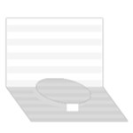 Horizontal Stripes - White and White Smoke Circle Bottom 3D Greeting Card (7x5)