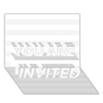 Horizontal Stripes - White and White Smoke YOU ARE INVITED 3D Greeting Card (7x5)