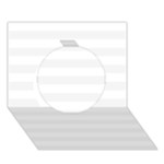 Horizontal Stripes - White and White Smoke Circle 3D Greeting Card (7x5)