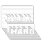 Horizontal Stripes - White and White Smoke WORK HARD 3D Greeting Card (7x5)