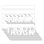 Horizontal Stripes - White and White Smoke You Rock 3D Greeting Card (7x5)
