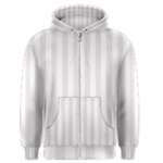 Vertical Stripes - White and Pastel Pink Men s Zipper Hoodie