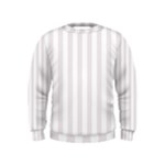 Vertical Stripes - White and Pastel Pink Kid s Sweatshirt