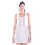 Vertical Stripes - White and Pastel Pink Scoop Neck Skater Dress