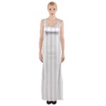 Vertical Stripes - White and Pastel Pink Maxi Thigh Split Dress