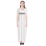 Vertical Stripes - White and Pastel Pink Short Sleeve Maxi Dress