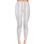 Vertical Stripes - White and Pastel Pink Women s Leggings