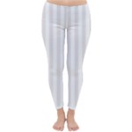 Vertical Stripes - White and Pastel Pink Winter Leggings