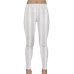 Vertical Stripes - White and Pastel Pink Yoga Leggings