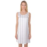 Vertical Stripes - White and Pastel Pink Sleeveless Satin Nightdress