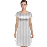 Vertical Stripes - White and Pastel Pink Cap Sleeve Nightdress