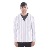 Vertical Stripes - White and Pastel Pink Hooded Wind Breaker (Men)