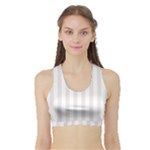 Vertical Stripes - White and Pastel Pink Women s Sports Bra with Border