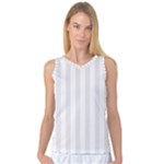 Vertical Stripes - White and Pastel Pink Women s Basketball Tank Top