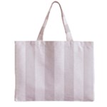 Vertical Stripes - White and Pastel Pink Zipper Mini Tote Bag