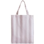 Vertical Stripes - White and Pastel Pink Zipper Classic Tote Bag