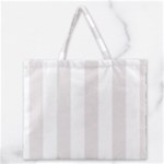 Vertical Stripes - White and Pastel Pink Zipper Large Tote Bag