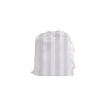 Vertical Stripes - White and Pastel Pink Drawstring Pouch (XS)